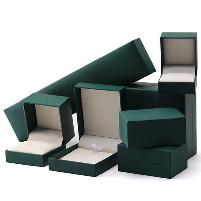 Gioielli verdi di lusso Cartone di carta orecchini Colletto Pendente Anello Imballaggio Logo personalizzato