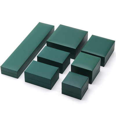 Gioielli verdi di lusso Cartone di carta orecchini Colletto Pendente Anello Imballaggio Logo personalizzato