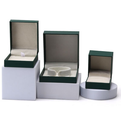 Gioielli verdi di lusso Cartone di carta orecchini Colletto Pendente Anello Imballaggio Logo personalizzato