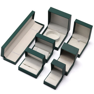 Gioielli verdi di lusso Cartone di carta orecchini Colletto Pendente Anello Imballaggio Logo personalizzato