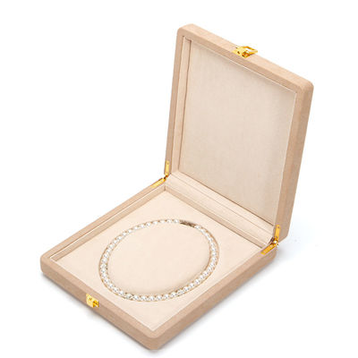 comprare Pacchetto di gioielli di lusso per perla Collare Custom Rotondo Bianco Microfibra Anello di Cuoio Box di stoccaggio online manufacture