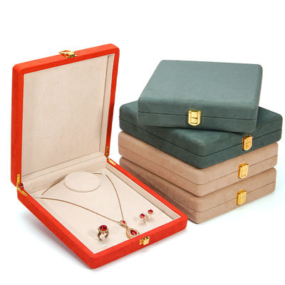 Hanhong Custom Orange Microfiber Gioielleria in cuoio confezionamento scatola per perla di lusso collana