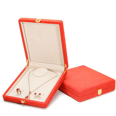 Hanhong Custom Orange Microfiber Gioielleria in cuoio confezionamento scatola per perla di lusso collana