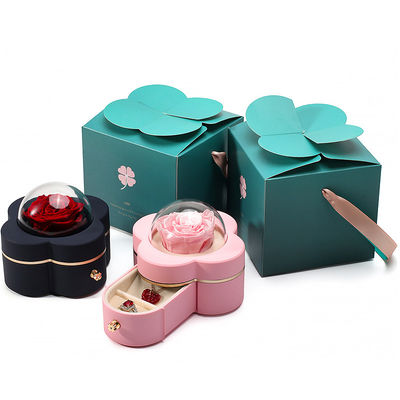 4 foglie di trifoglio in forma di vernice a spruzzo cassetto gioielli per confezioni sofisticate