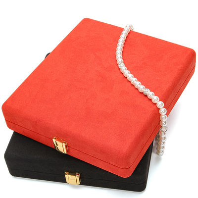 Hanhong Custom Orange Microfiber Gioielleria in cuoio confezionamento scatola per perla di lusso collana