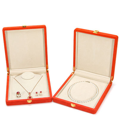 Hanhong Custom Orange Microfiber Gioielleria in cuoio confezionamento scatola per perla di lusso collana