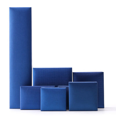 Casella di gioielleria in carta blu di lusso Orecchini con logo personalizzato Colletto Pendente Anello confezionamento