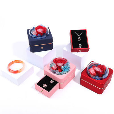 Dimensioni personalizzate Luxury Round Flower Jewelry Box Packaging Ring Box