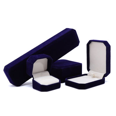 Nuovo stile personalizzato Blu Flannelette Octagonale gioielleria scatola per colletto braccialetto anello