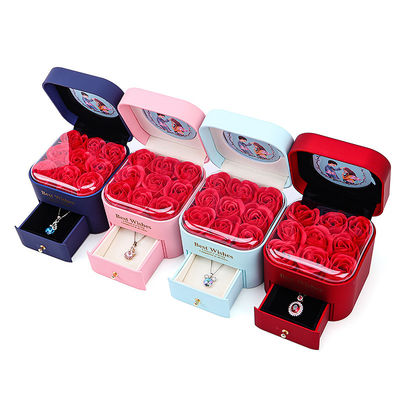 Taglia personalizzata Rose Immortal Drawer Flower Jewellery Box Per Stud Ohrringe Pendente