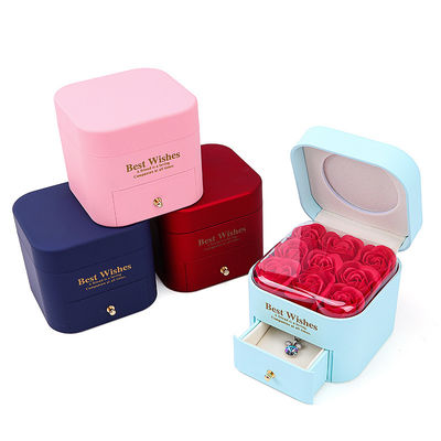 Taglia personalizzata Rose Immortal Drawer Flower Jewellery Box Per Stud Ohrringe Pendente