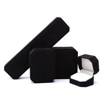 Personalizzazione rettangolare nero Flannelette gioielleria scatola per collane bracciali e anelli
