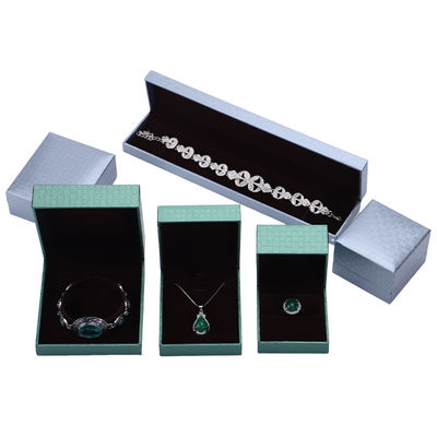 Scatola per gioielli in carta verde, braccialetto pendente, collana anello gioielli imballaggio