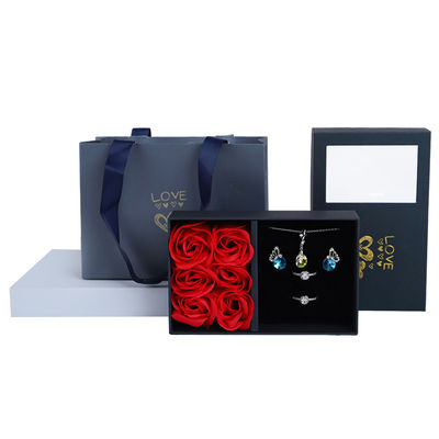 comprare Hanhong Cartone Rosa Sapone Fiore Gioielleria Box Imballaggio regalo con sacchetto Tote online manufacture