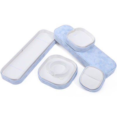 Scatola portagioie di lusso con coperchio e base, scatola portagioie in velluto blu di alta qualità con logo