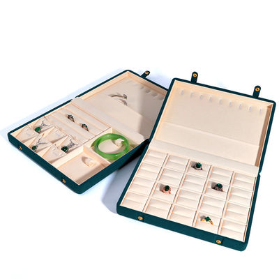 comprare Casella di gioielli in cuoio in microfibra di colore caffè per braccialetto per collane Set e anello online manufacture