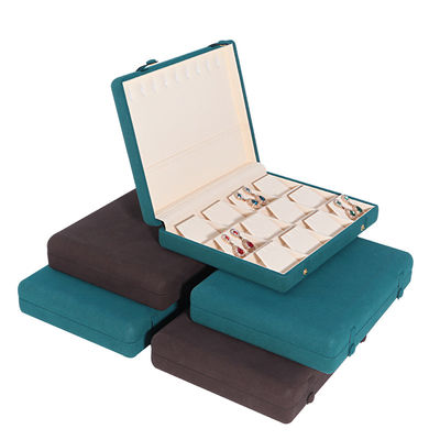 Scatola di gioielli in pelle per lo stoccaggio elegante e sicuro del set di orecchini per braccialetti per collane