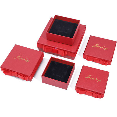 comprare Logo personalizzato Casella di gioielleria in carta rossa per orecchini per collane Anello rettangolo fatto a mano online manufacture