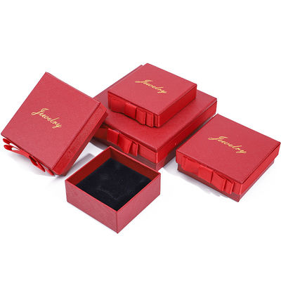 Capo e base gioielli Scatola personalizzabile Eco Friendly carta rossa Gioielli Scatola