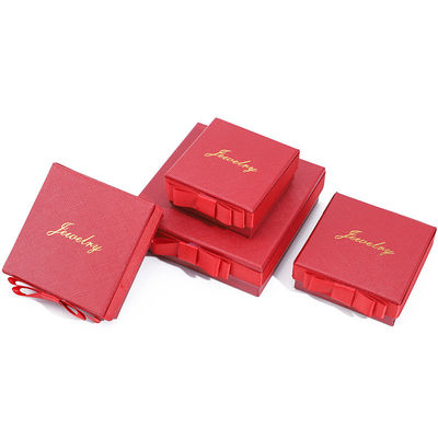 Capo e base gioielli Scatola personalizzabile Eco Friendly carta rossa Gioielli Scatola