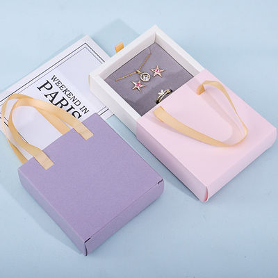 Discreto Cartone Carta Gioielli Gift Packaging Box Con Tote Bag Per Lo Stoccaggio