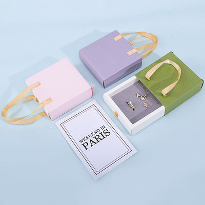 Discreto Cartone Carta Gioielli Gift Packaging Box Con Tote Bag Per Lo Stoccaggio