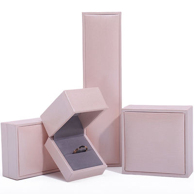 Pink Soft Touch False Leather Gioielli di lusso Immagazzinamento Imballaggio Rivestimento di velluto