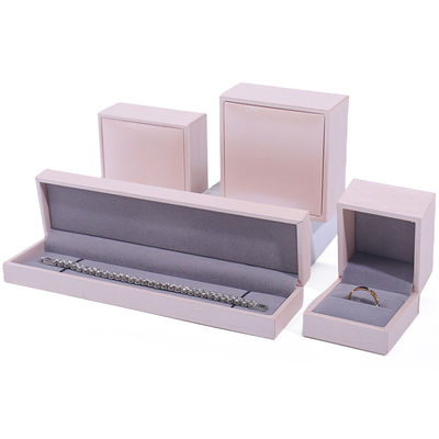 Pink Soft Touch False Leather Gioielli di lusso Immagazzinamento Imballaggio Rivestimento di velluto