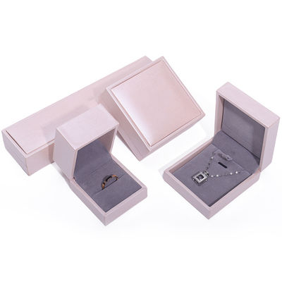 Pink Soft Touch False Leather Gioielli di lusso Immagazzinamento Imballaggio Rivestimento di velluto