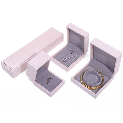 Pink Soft Touch False Leather Gioielli di lusso Immagazzinamento Imballaggio Rivestimento di velluto