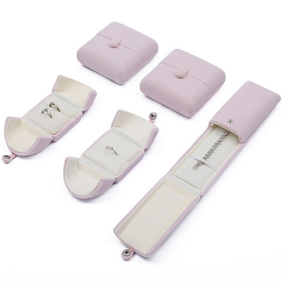 Tasteful Purple Velvet Jewelry Box Clamshell in forma di custodia con chiusura a bottone