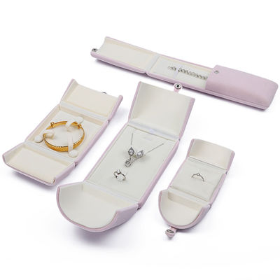 Tasteful Purple Velvet Jewelry Box Clamshell in forma di custodia con chiusura a bottone