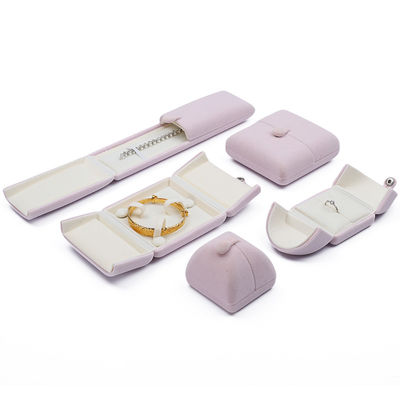 Tasteful Purple Velvet Jewelry Box Clamshell in forma di custodia con chiusura a bottone