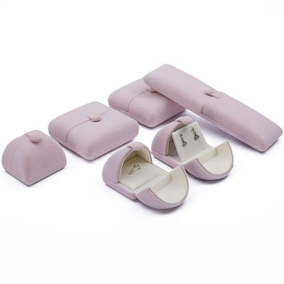 Tasteful Purple Velvet Jewelry Box Clamshell in forma di custodia con chiusura a bottone