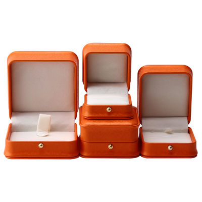 Orange Snow Grain Noble PU Leather Jewelry Box per imballaggi di lusso