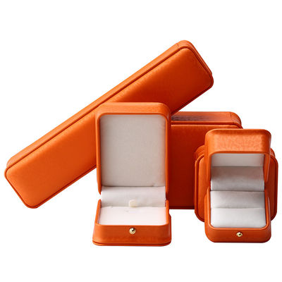 Orange Snow Grain Noble PU Leather Jewelry Box per imballaggi di lusso