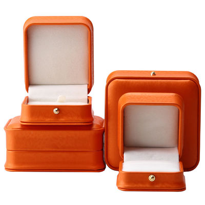 Orange Snow Grain Noble PU Leather Jewelry Box per imballaggi di lusso