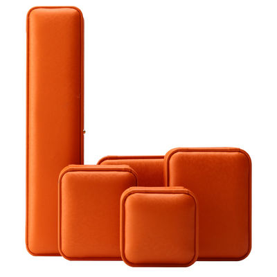 Orange Snow Grain Noble PU Leather Jewelry Box per imballaggi di lusso