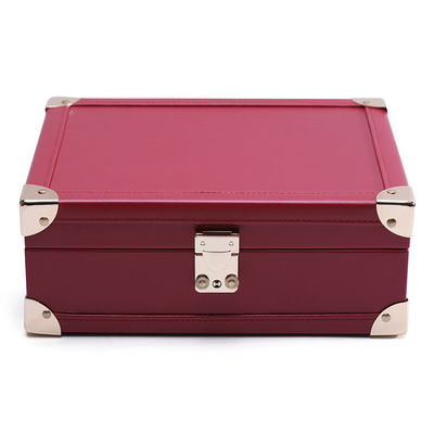 comprare Protezione di angolo di lusso Gioielli in pelle PU Organizzatore di deposito con specchio online manufacture