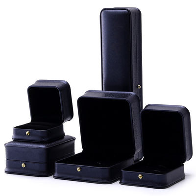 Confezioni per gioielli in cuoio PU con angolo rotondo viola scuro per stoccaggio di lusso