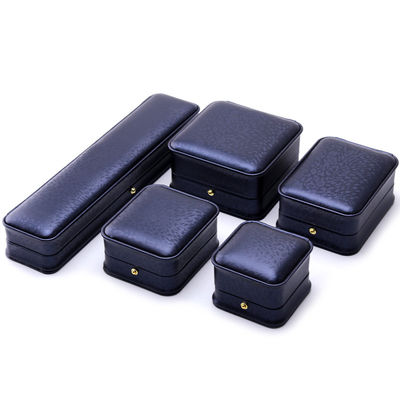 Confezioni per gioielli in cuoio PU con angolo rotondo viola scuro per stoccaggio di lusso