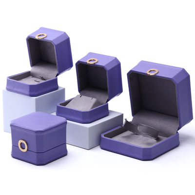 comprare Capotazione viola ottagonale PU gioielleria in cuoio scatola per anello orecchie pendenti online manufacture