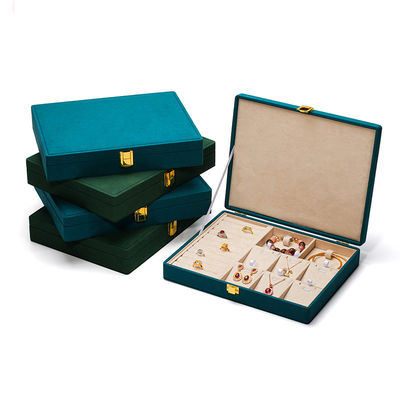 Spaziosa Space Velvet Gioielleria Box Multiplice Celle Gioielleria Display Box Logo personalizzato