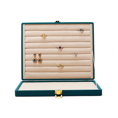 Spaziosa Space Velvet Gioielleria Box Multiplice Celle Gioielleria Display Box Logo personalizzato