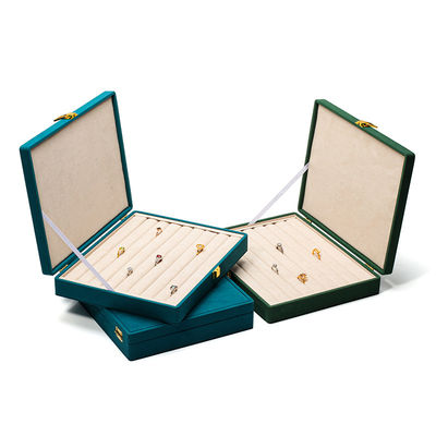Spaziosa Space Velvet Gioielleria Box Multiplice Celle Gioielleria Display Box Logo personalizzato