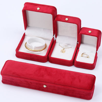 comprare Scatola di gioielli di velluto rosso di lusso Scatola di imballaggio di lusso Set per braccialetto a pendente d'anello online manufacture