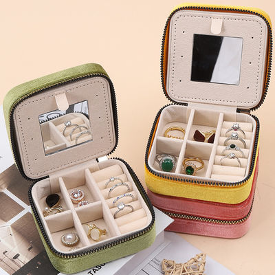 comprare Organizzatore di gioielli in velluto multicolore di uso generale con specchio online manufacture