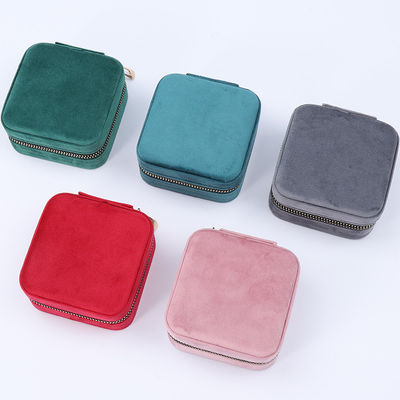 High End Elegante Gioielleria Scatola di Stoccaggio Soft Velvet Gioielleria Organizzatore Viaggio Con Specchio