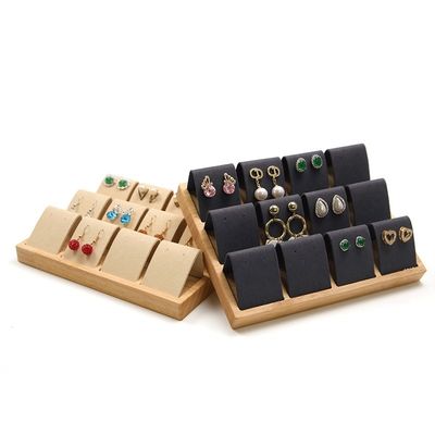 comprare Coperchio di velluto morbido Gioielli in legno Disponibile in vassoio per le orecchie online manufacture