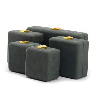Grigio Verde Elegante Soft Velvet Gioielleria Organizzatore Box Set per imballaggi di lusso